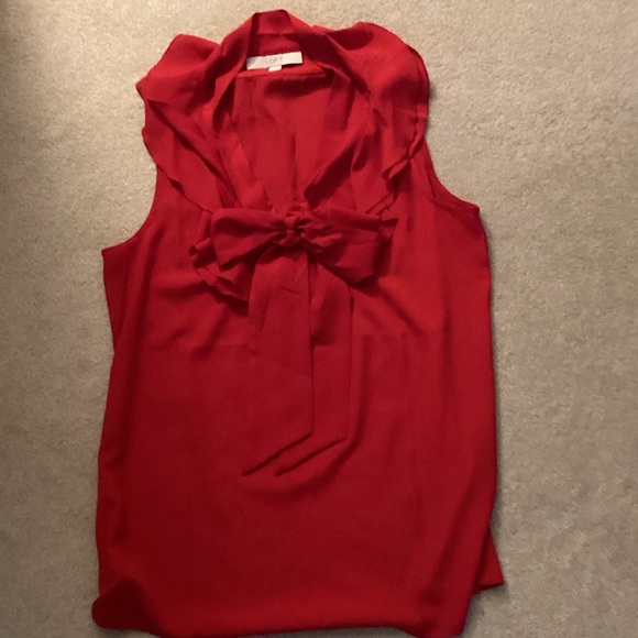 LOFT Tops - LOFT Vibrant Red Sleeveless Blouse